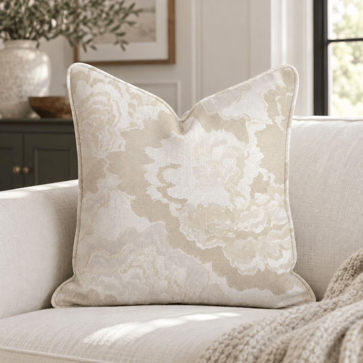Abstract Annie Alabaster Throw Pillow throw pillow - Hillcroft Home