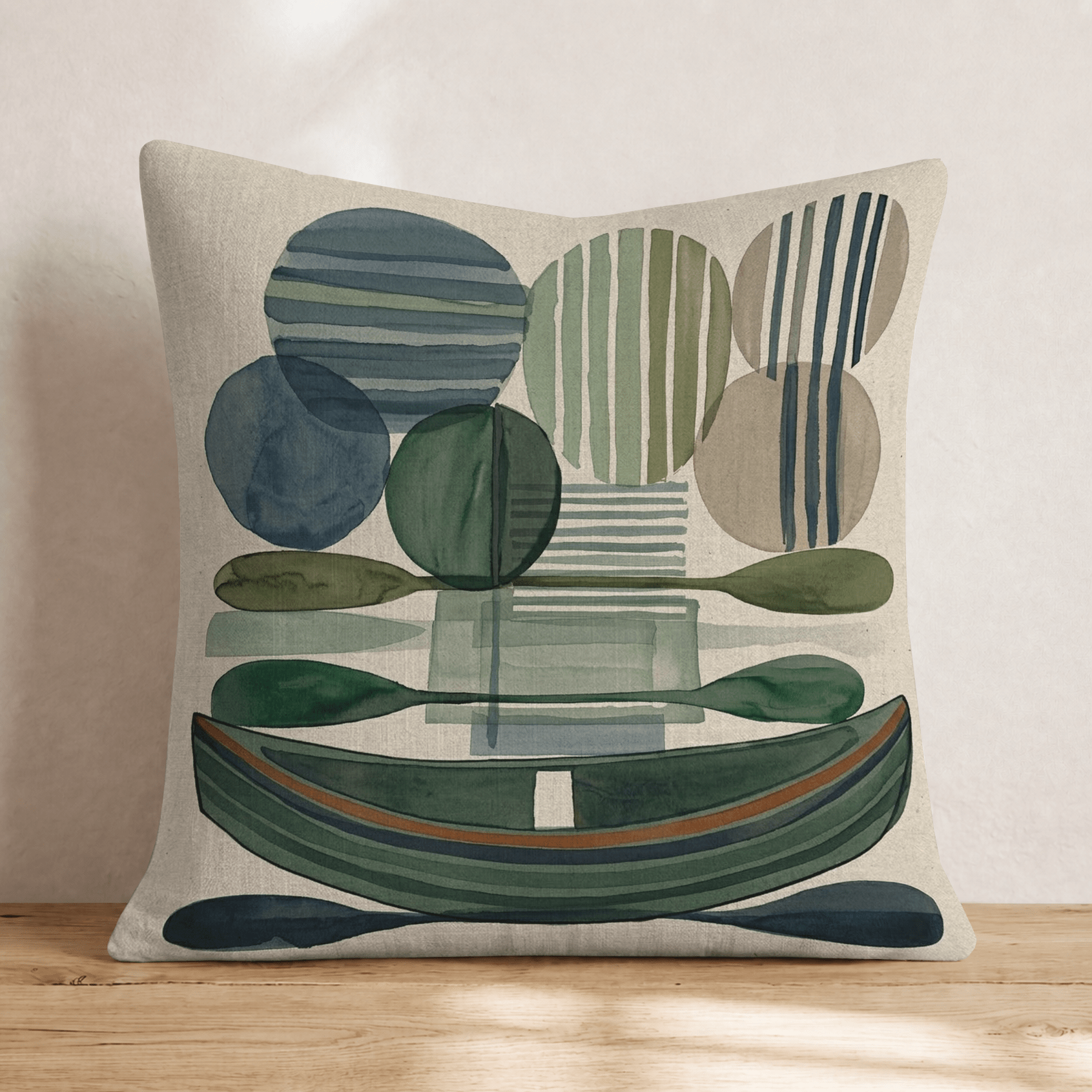 Abstract Boats and Oars Throw Pillow - Hillcroft Home