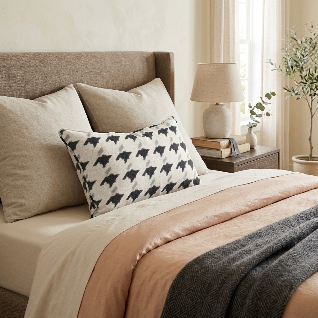 Abstract B&W Throw Pillow - Hillcroft Home