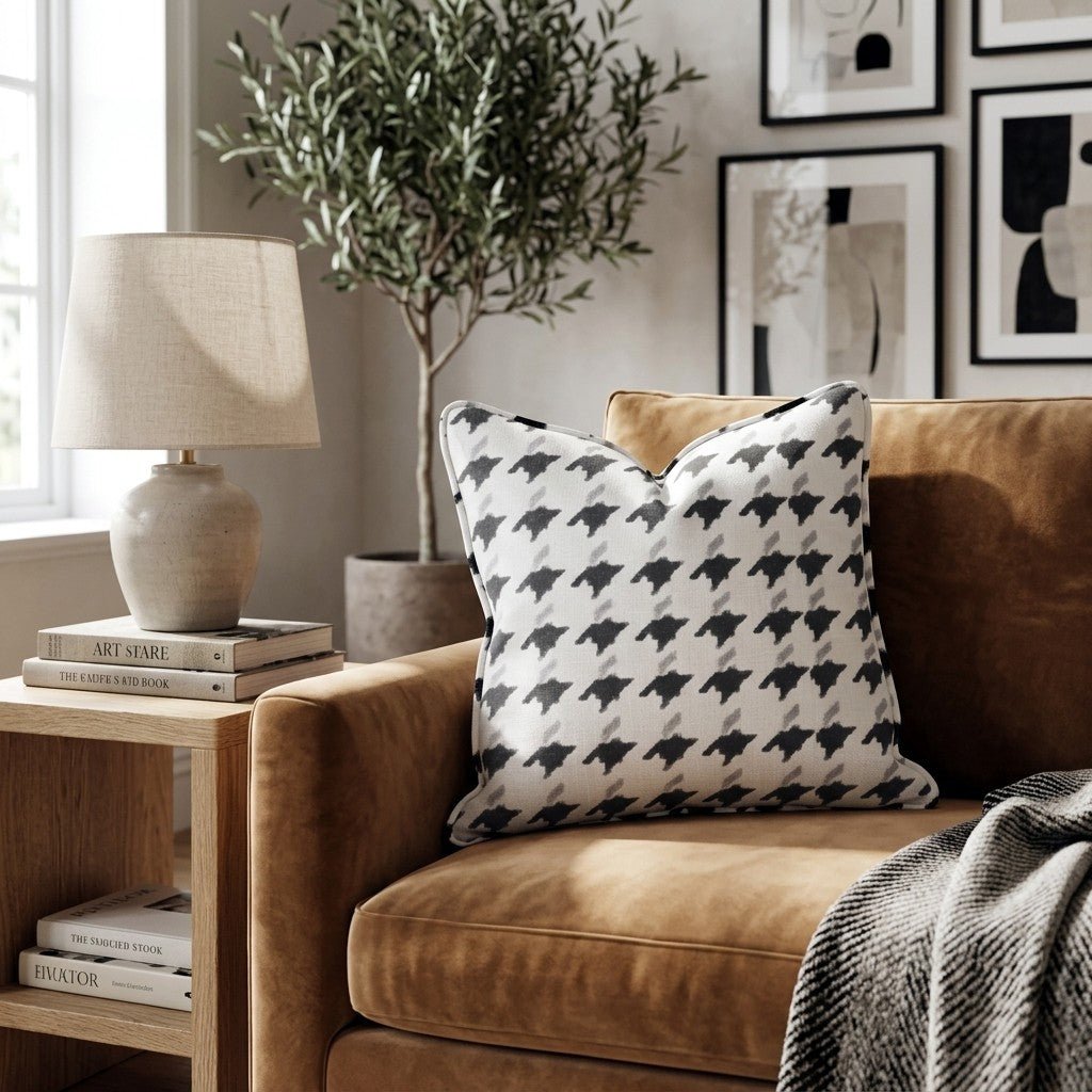 Abstract B&W Throw Pillow - Hillcroft Home