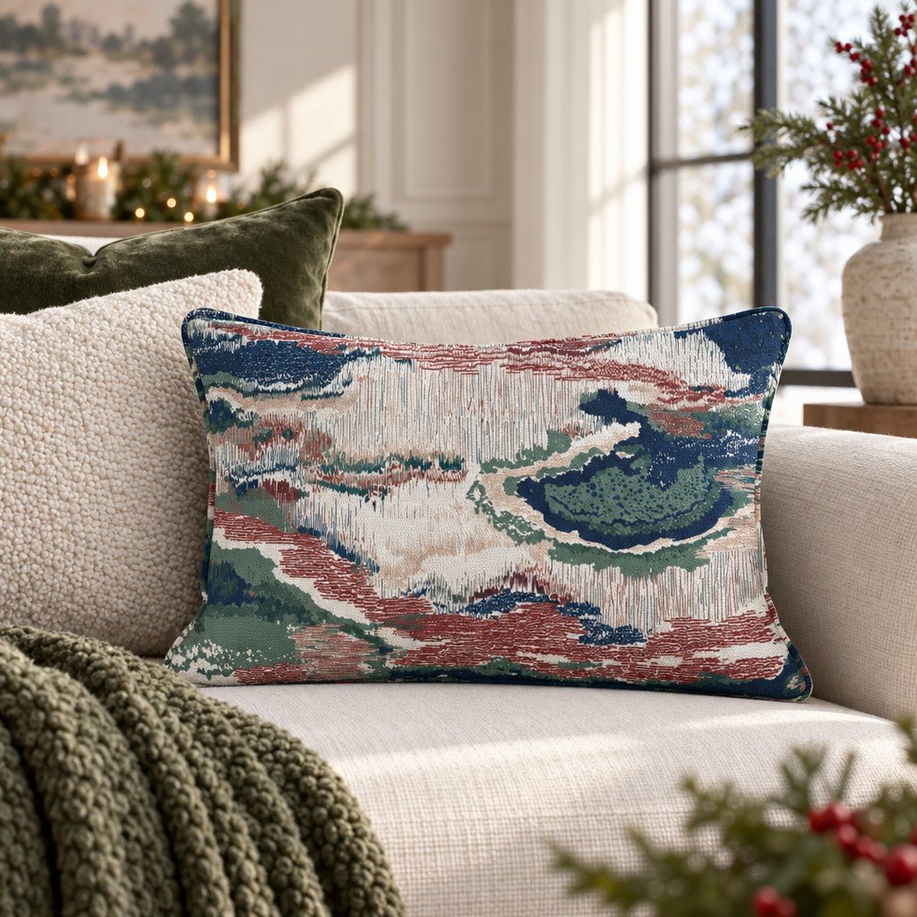Abstract Christmas Lines Throw Pillow throw pillow - Hillcroft Home