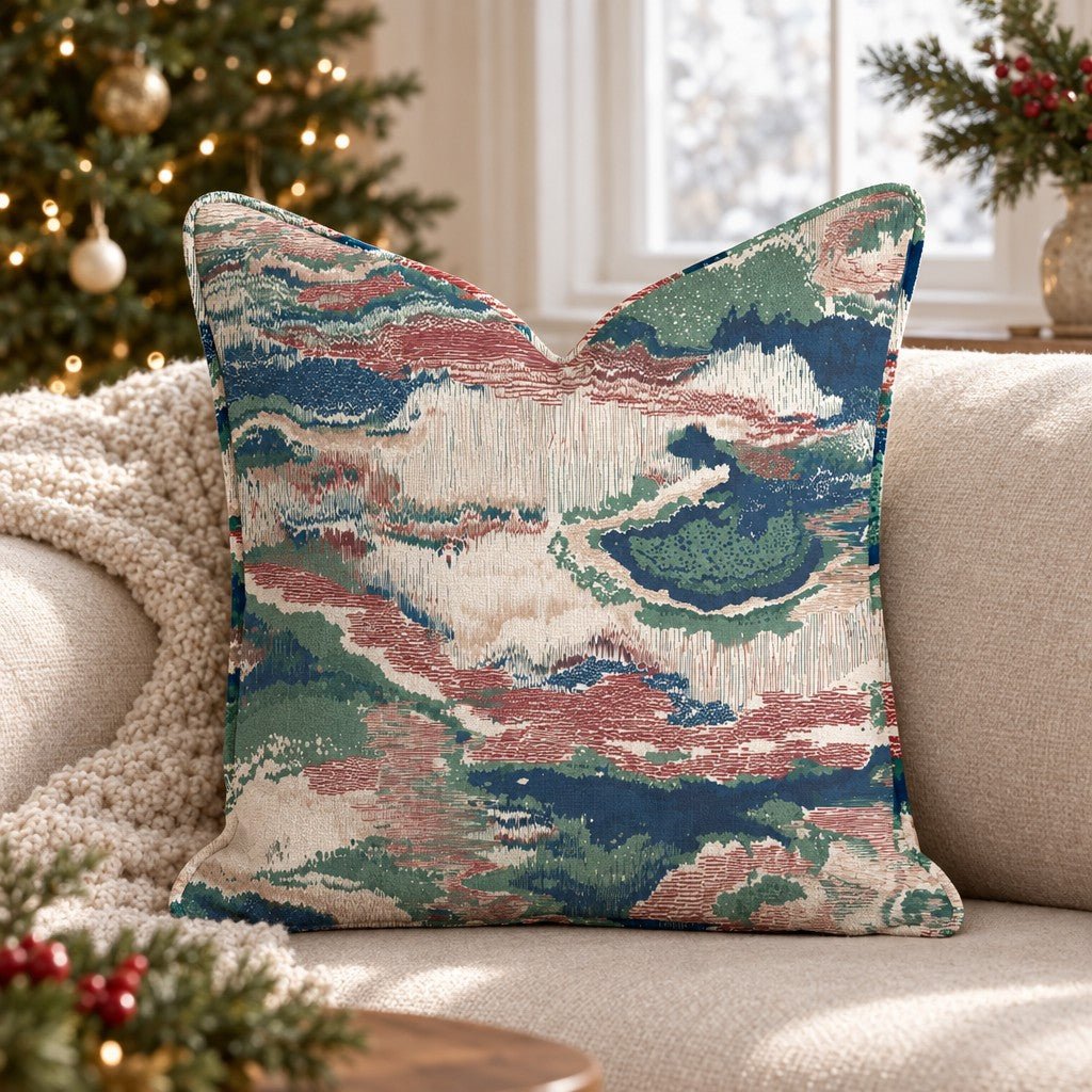 Abstract Christmas Lines Throw Pillow throw pillow - Hillcroft Home
