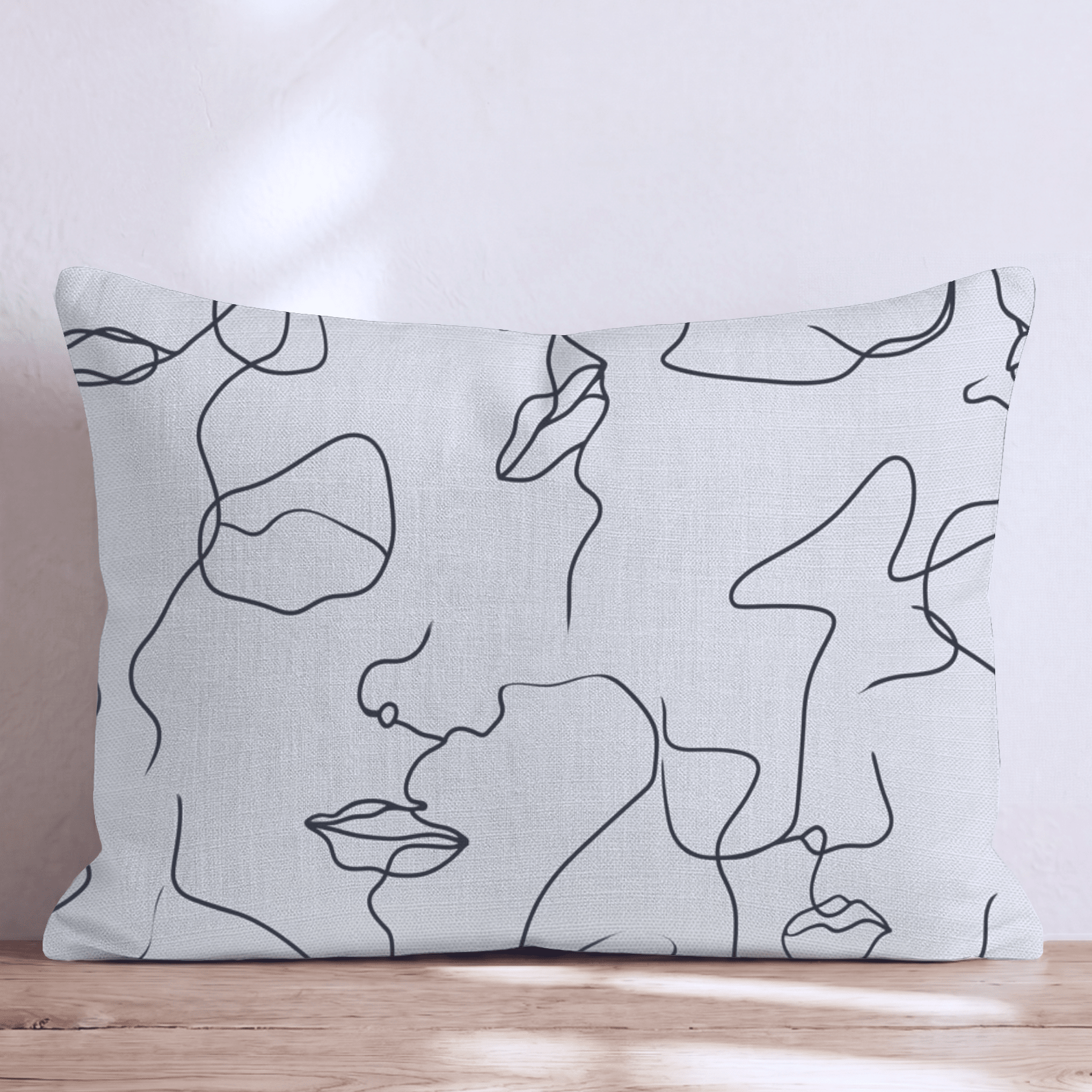 Abstract Face Profile Throw Pillow - Hillcroft Home