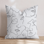 Abstract Face Profile Throw Pillow - Hillcroft Home