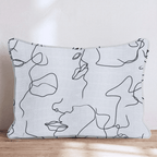 Abstract Face Profile Throw Pillow - Hillcroft Home