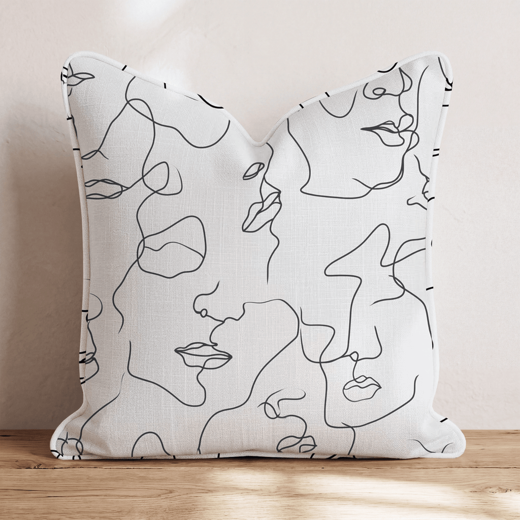 Abstract Face Profile Throw Pillow - Hillcroft Home