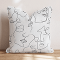 Abstract Face Profile Throw Pillow - Hillcroft Home