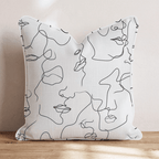 Abstract Face Profile Throw Pillow - Hillcroft Home
