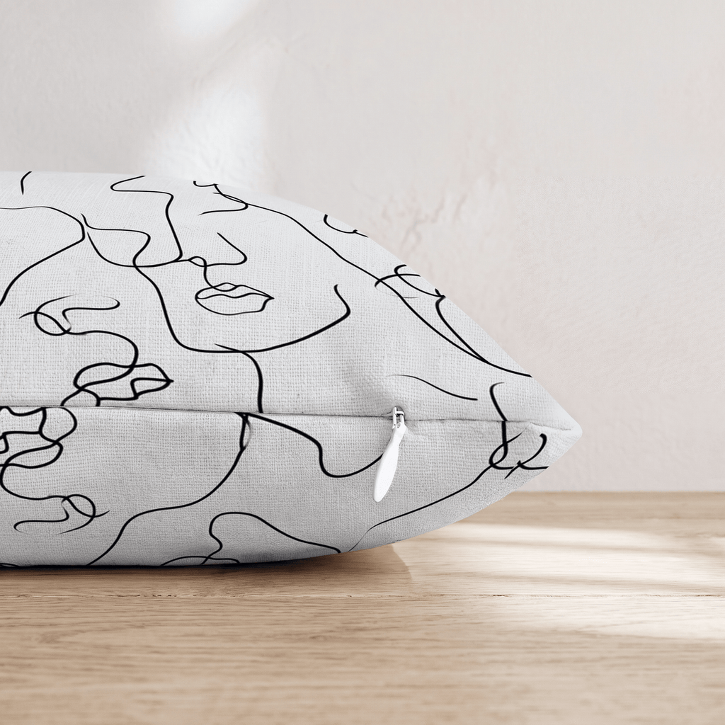 Abstract Face Profile Throw Pillow - Hillcroft Home