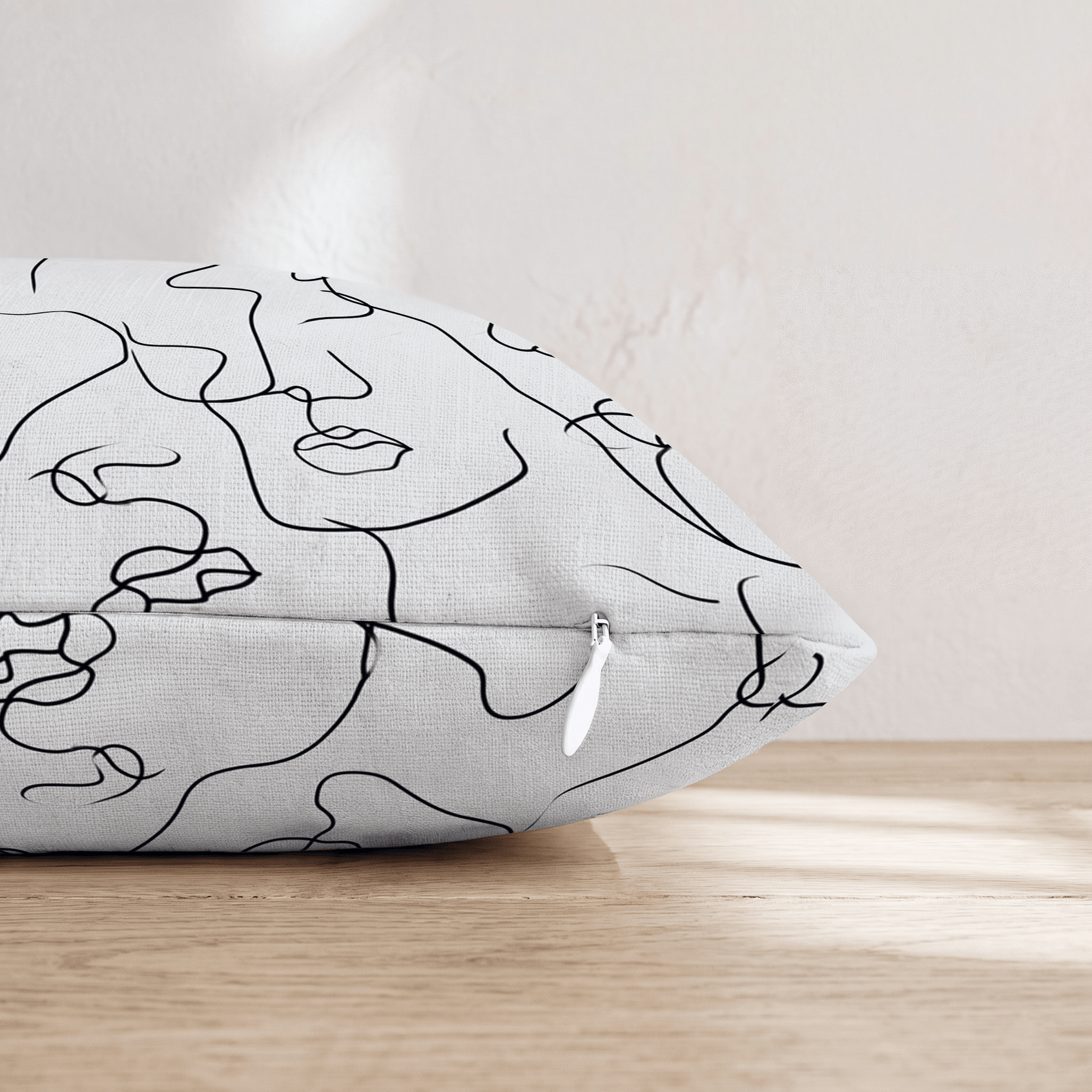 Abstract Face Profile Throw Pillow - Hillcroft Home