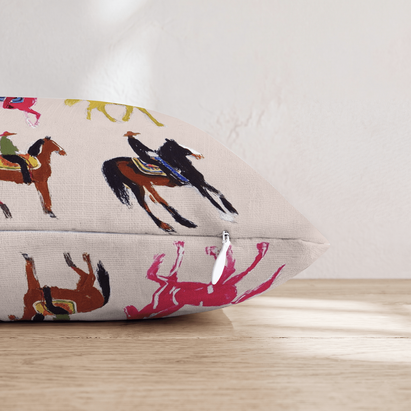 Abstract Horses Throw Pillow - Hillcroft Home