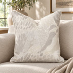 Abstract Media Ivory Throw Pillow throw pillow - Hillcroft Home