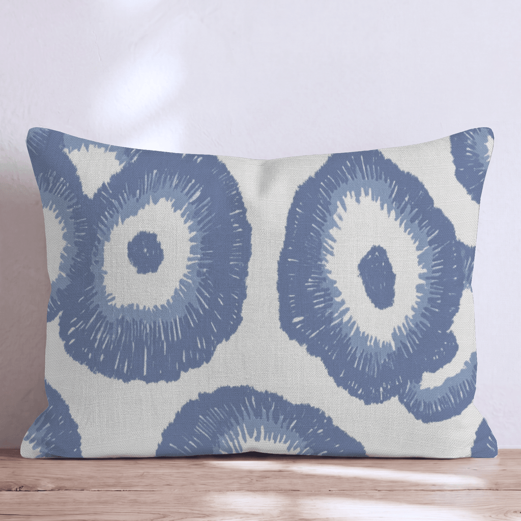 Abstract Navy Flowers Throw Pillow - Hillcroft Home