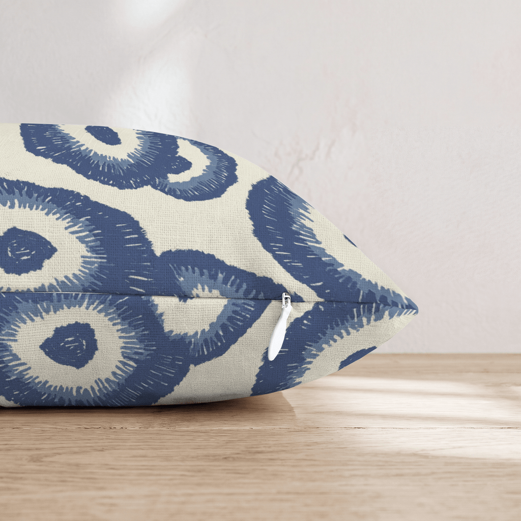Abstract Navy Flowers Throw Pillow - Hillcroft Home