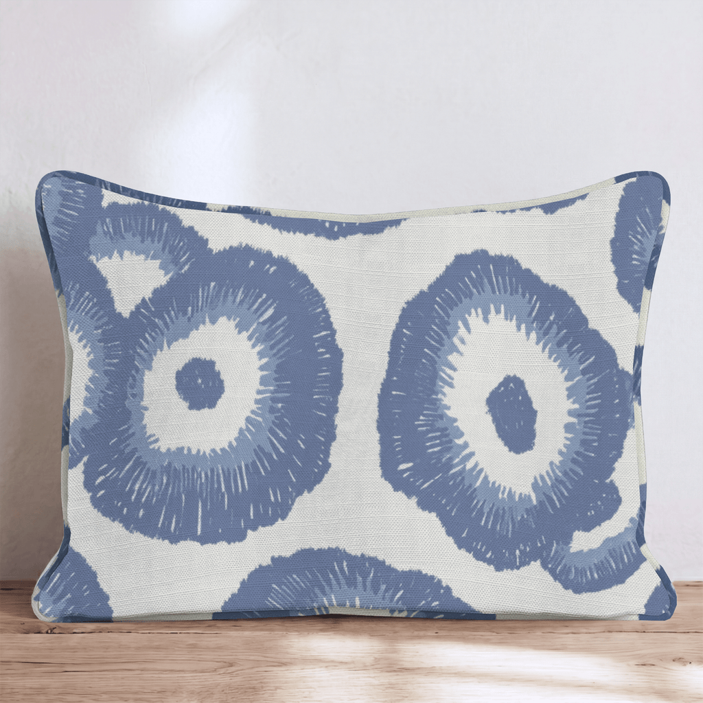 Abstract Navy Flowers Throw Pillow - Hillcroft Home