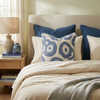 Abstract Navy Flowers Throw Pillow - Hillcroft Home