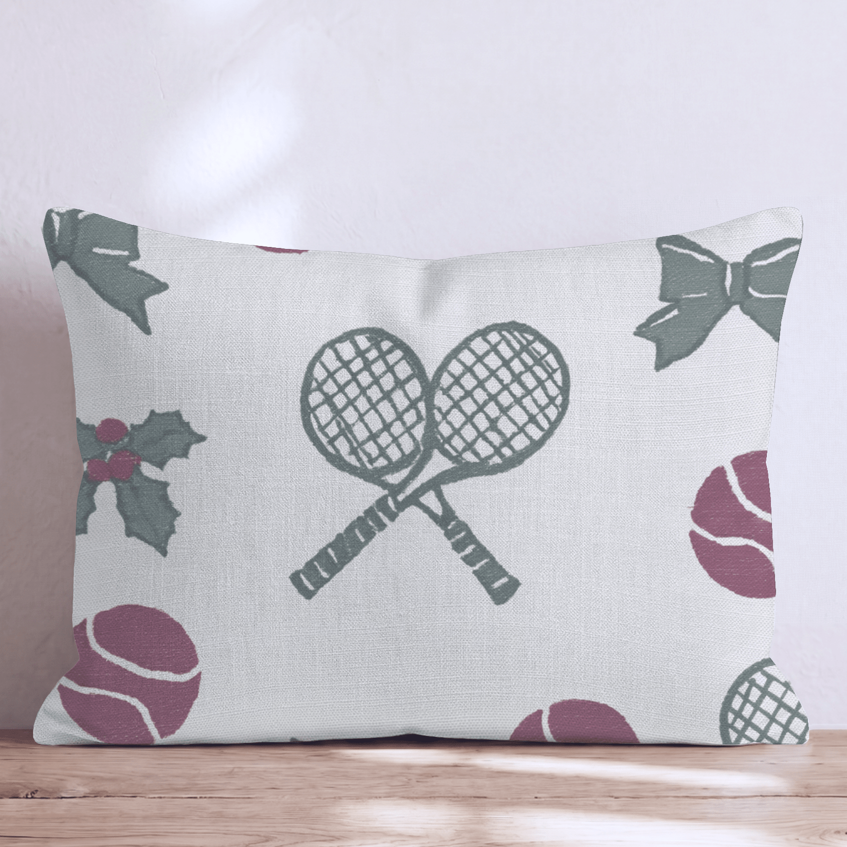 Ace of Holly Throw Pillow - Hillcroft Home