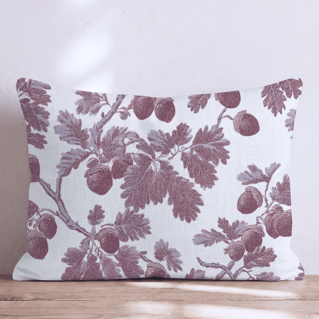 Acorn Branch Toile Throw Pillow - Hillcroft Home