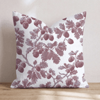 Acorn Branch Toile Throw Pillow - Hillcroft Home