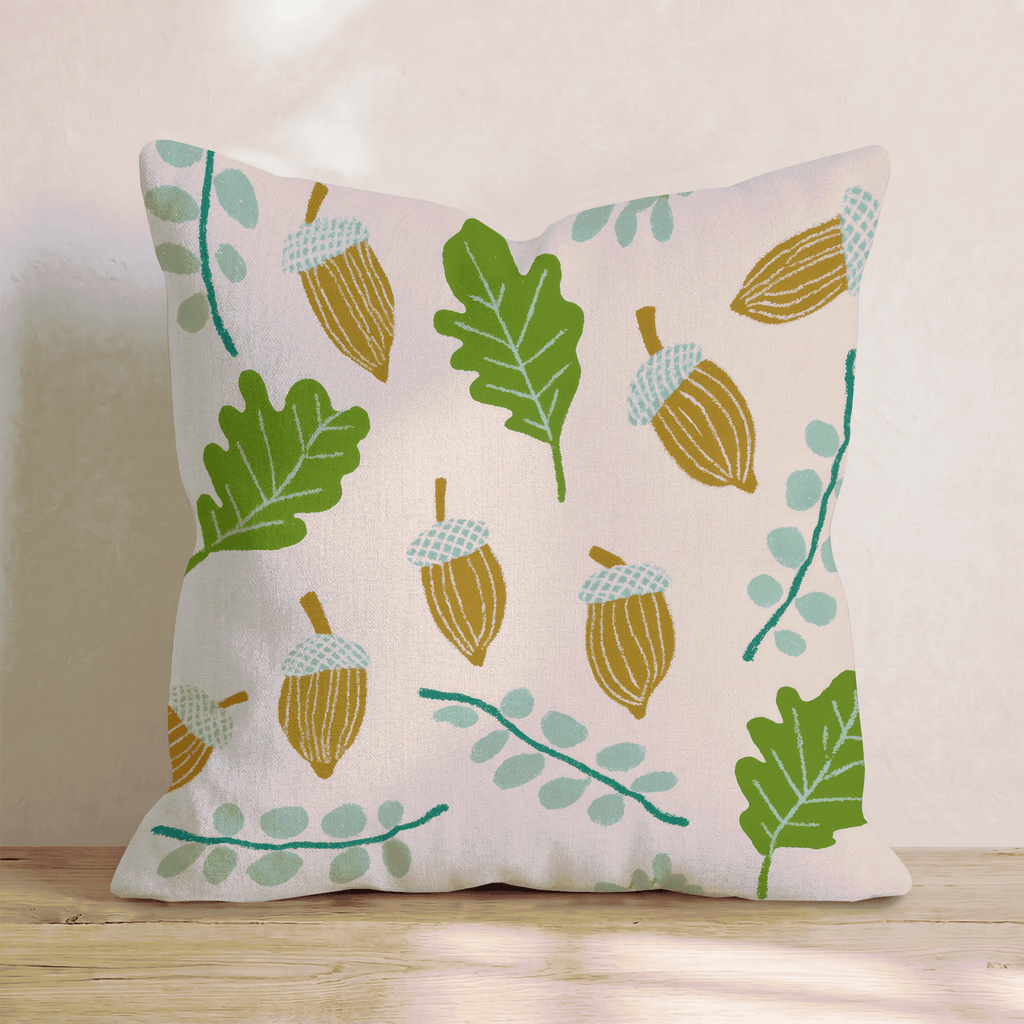 Acorn Fronds Throw Pillow - Hillcroft Home