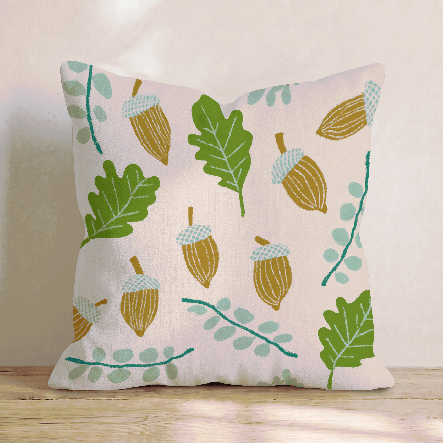 Acorn Fronds Throw Pillow - Hillcroft Home