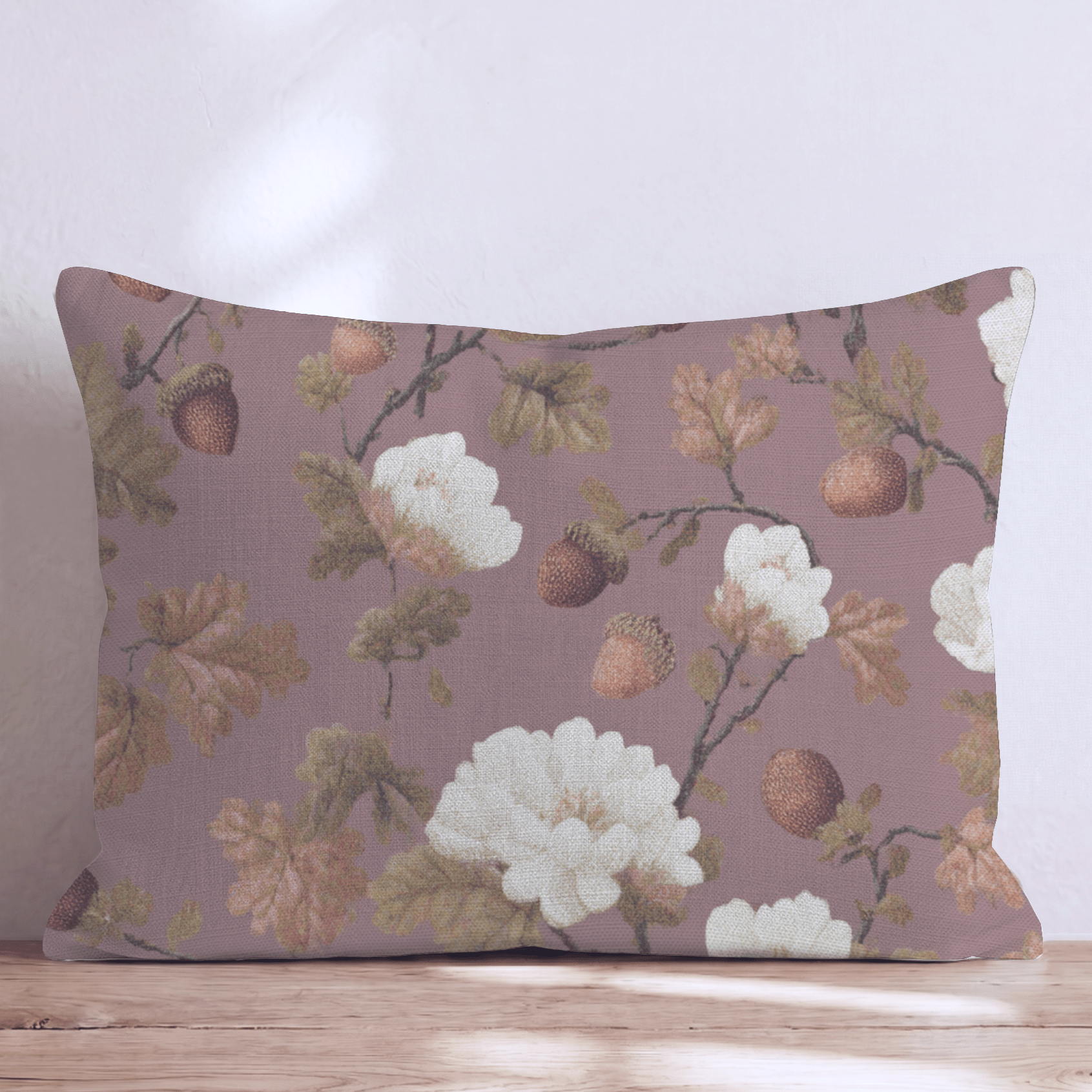 Acorns and Florals Throw Pillow - Hillcroft Home