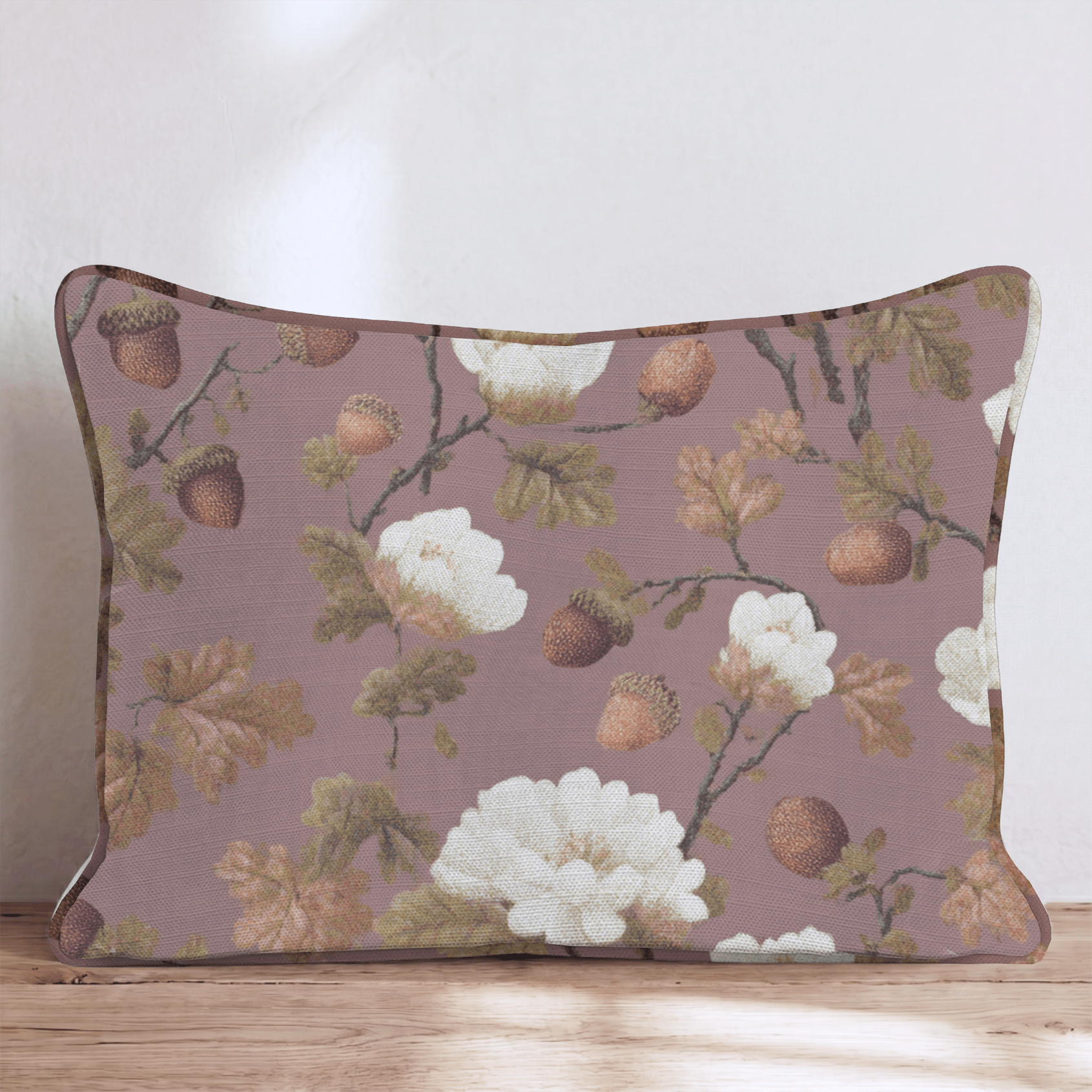 Acorns and Florals Throw Pillow - Hillcroft Home