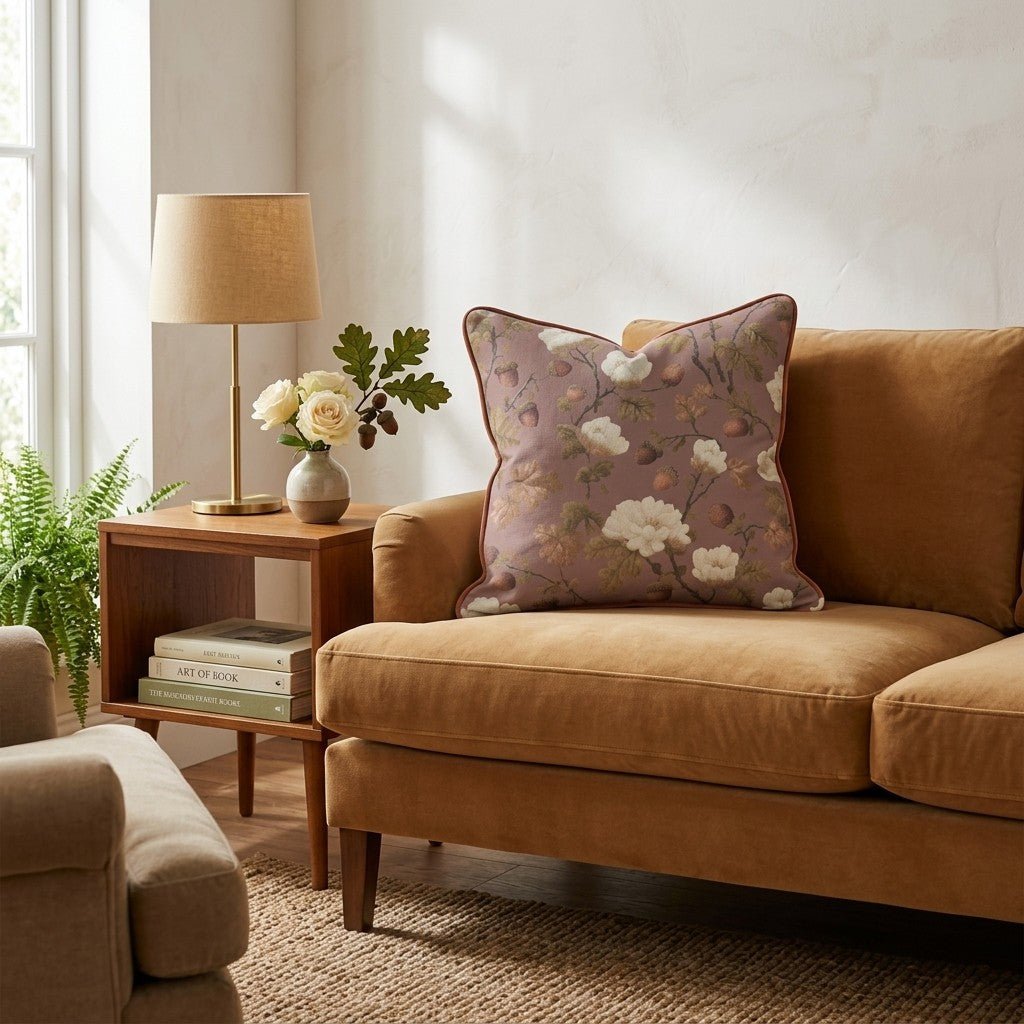 Acorns and Florals Throw Pillow - Hillcroft Home