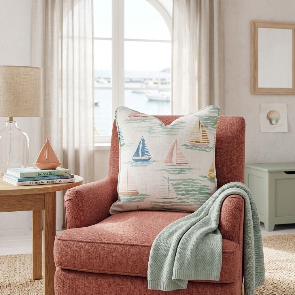 Adeline Sails Throw Pillow - Hillcroft Home