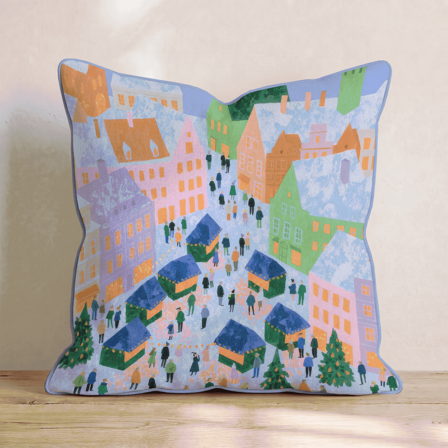 Aerial Market Square Throw Pillow - Hillcroft Home