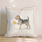 Airedale Terrier Lager Throw Pillow - Hillcroft Home