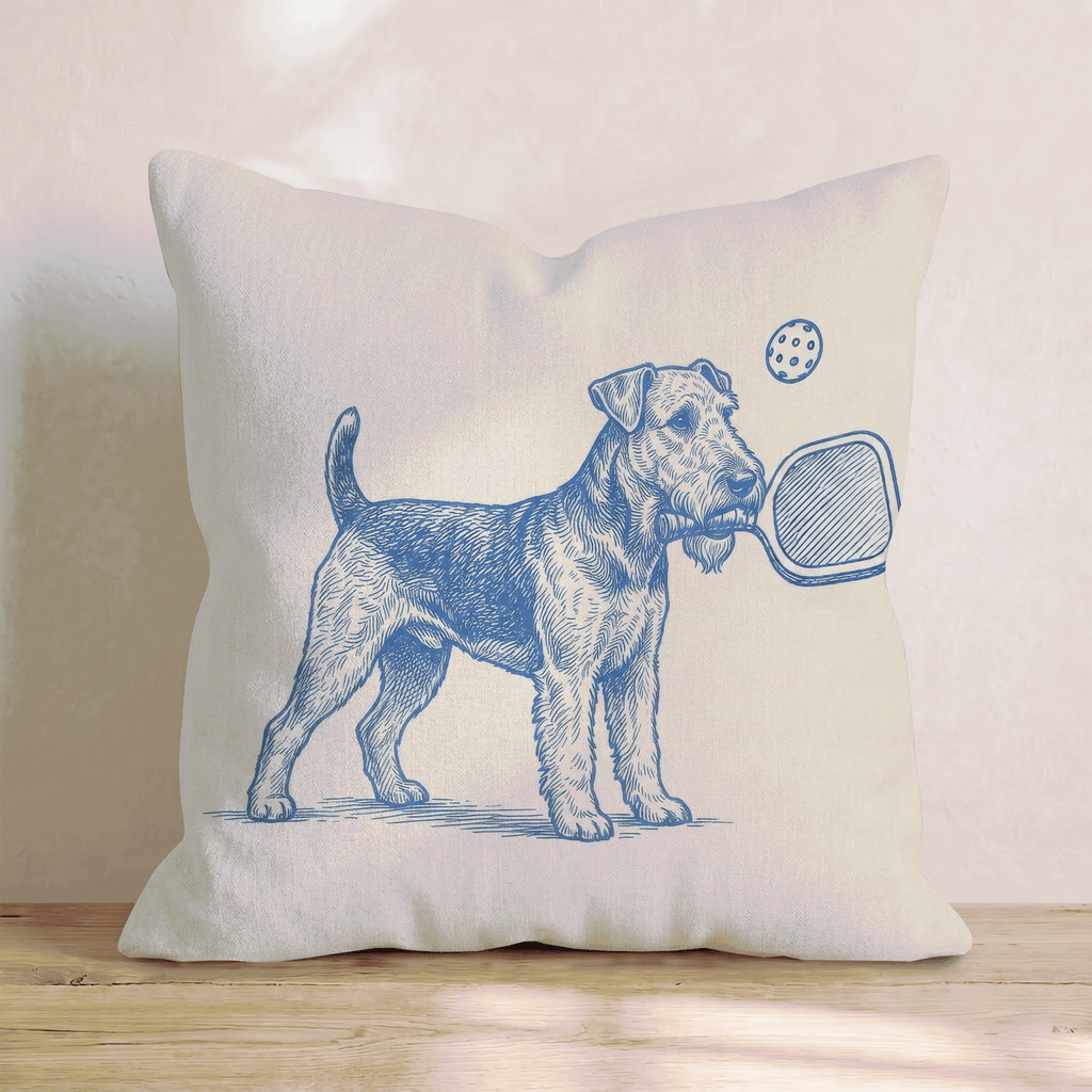 Airedale Terrier Pickleball Throw Pillow - Hillcroft Home