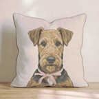 Airedale Terrier Portrait Throw Pillow - Hillcroft Home