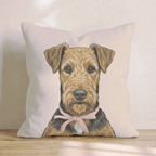 Airedale Terrier Portrait Throw Pillow - Hillcroft Home