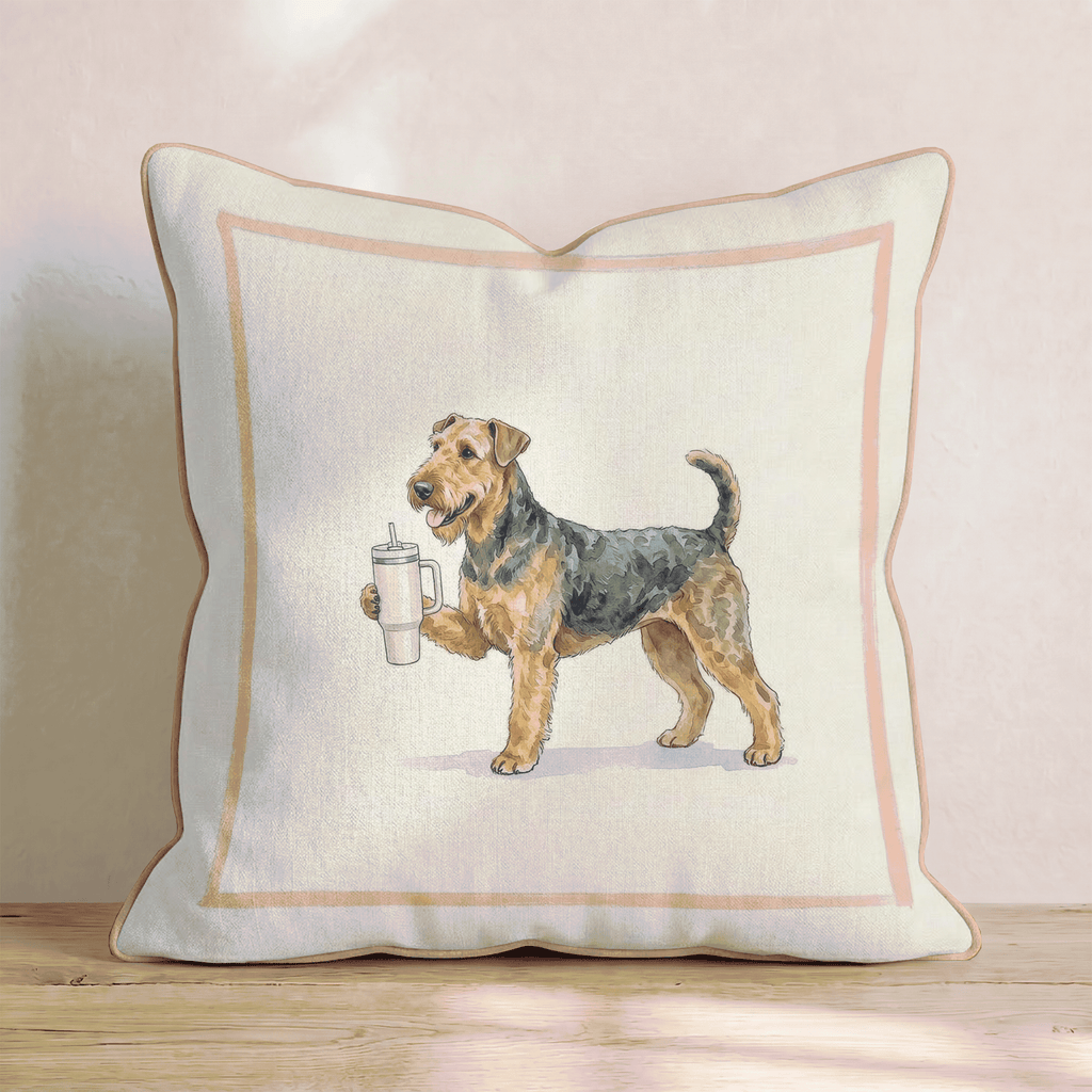 Airedale Terrier Tumbler Throw Pillow - Hillcroft Home