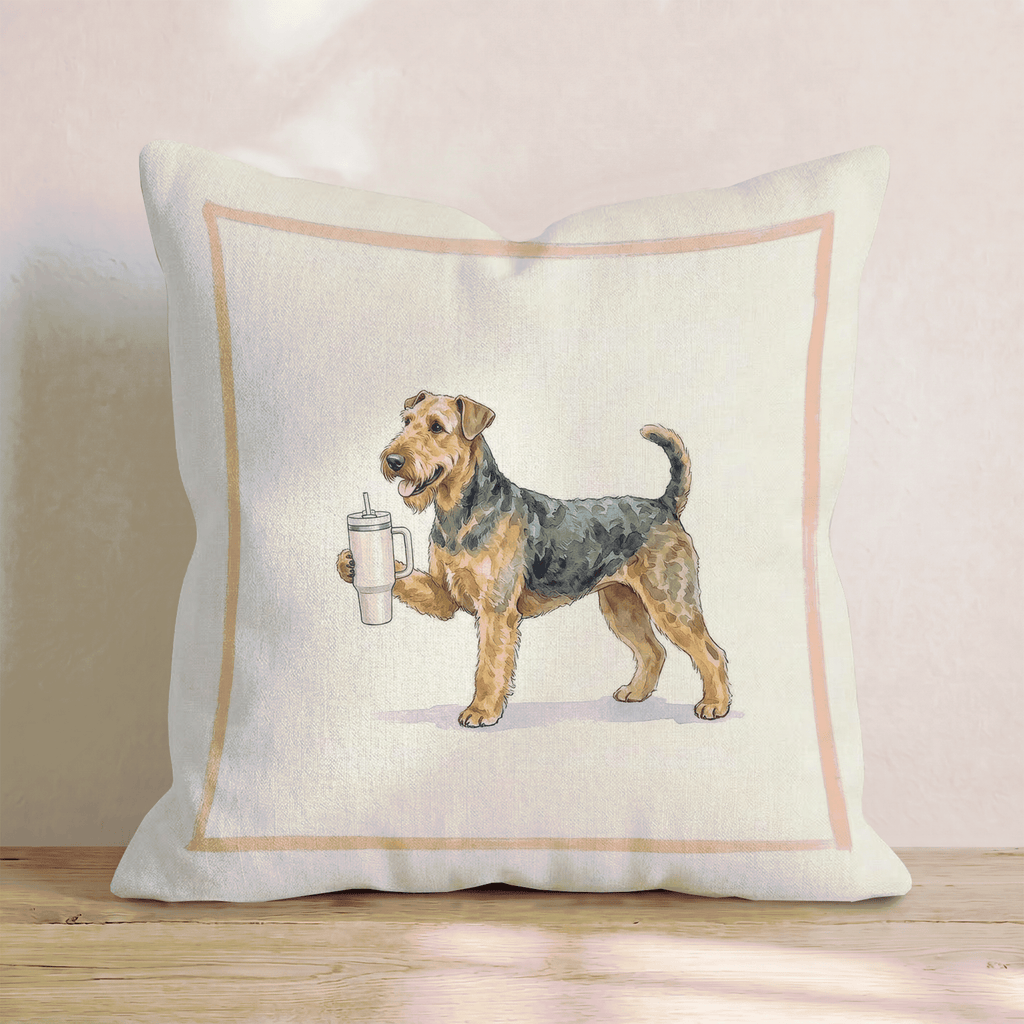 Airedale Terrier Tumbler Throw Pillow - Hillcroft Home