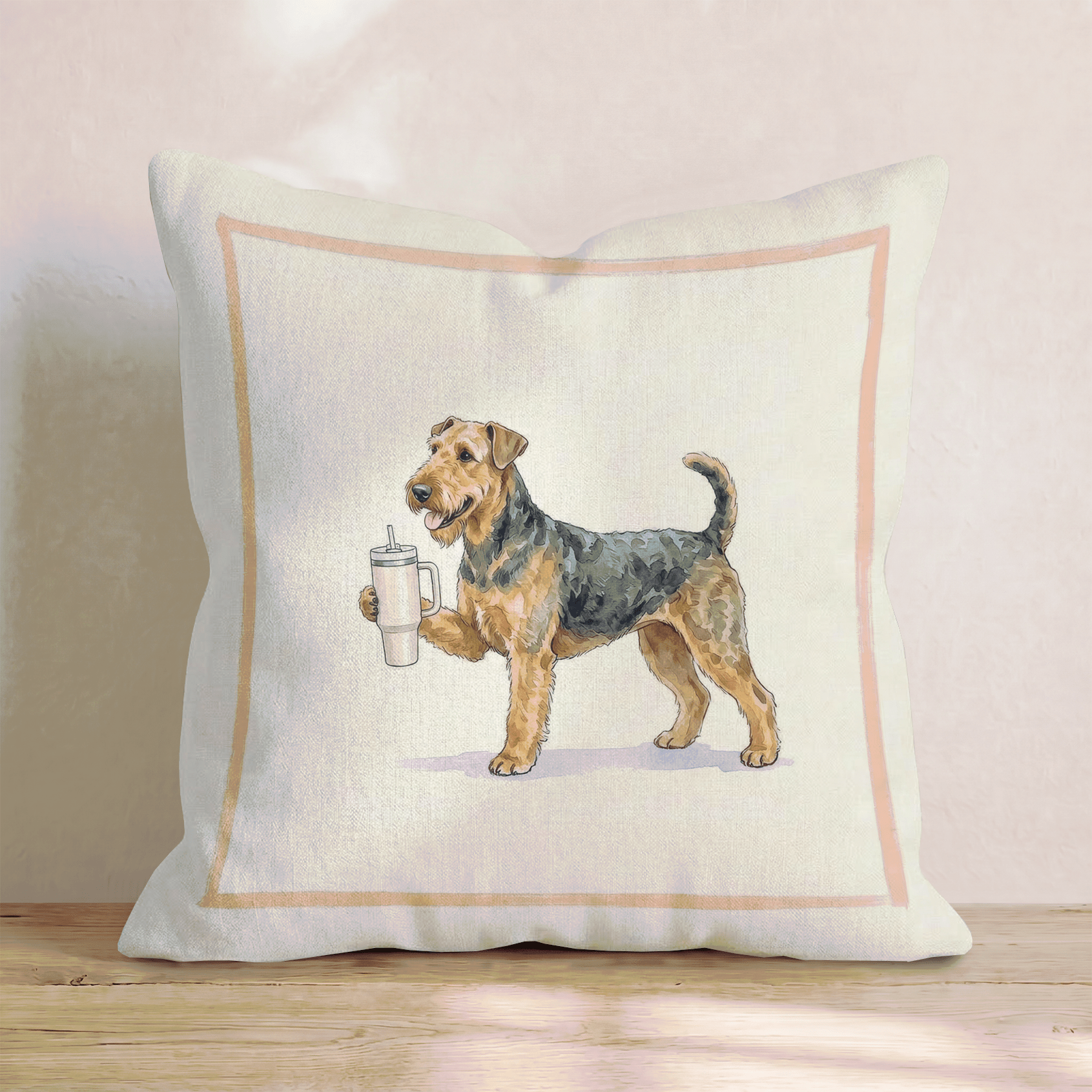 Airedale Terrier Tumbler Throw Pillow - Hillcroft Home