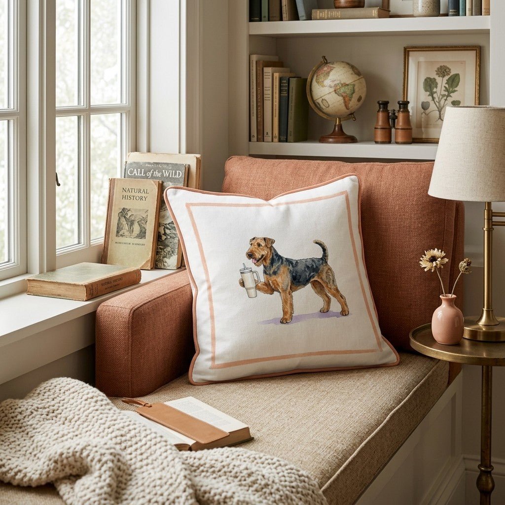 Airedale Terrier Tumbler Throw Pillow - Hillcroft Home
