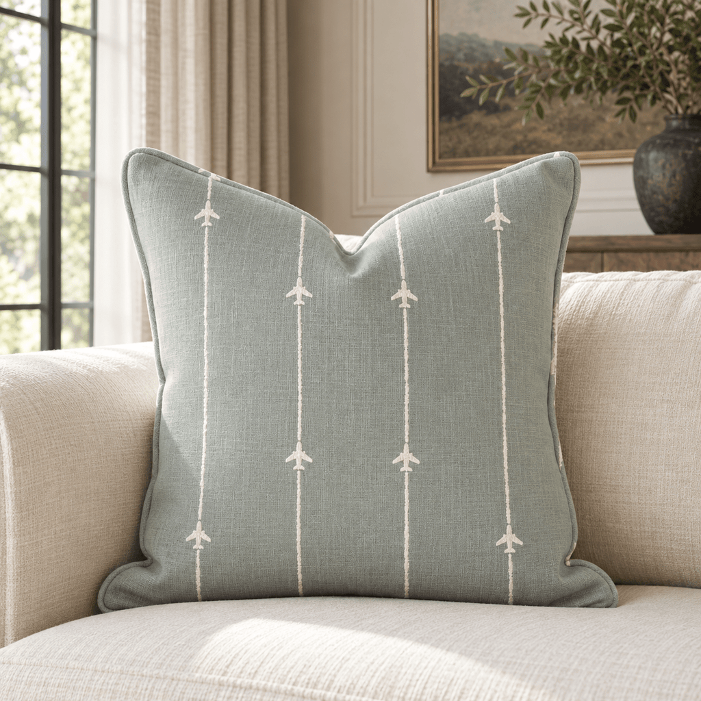 Airplane Stripes Throw Pillow throw pillow - Hillcroft Home