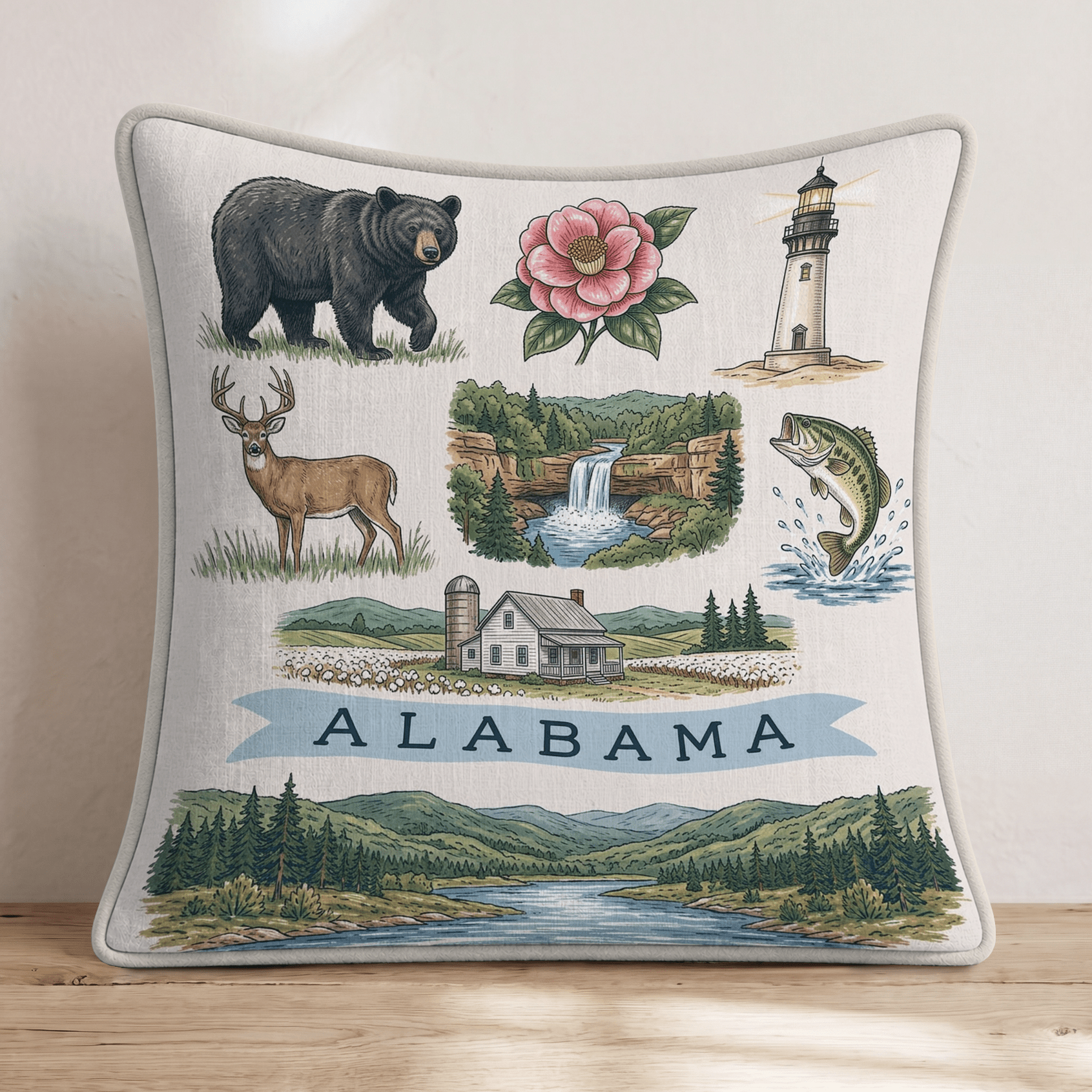 Alabama Gallery Throw Pillow - Hillcroft Home