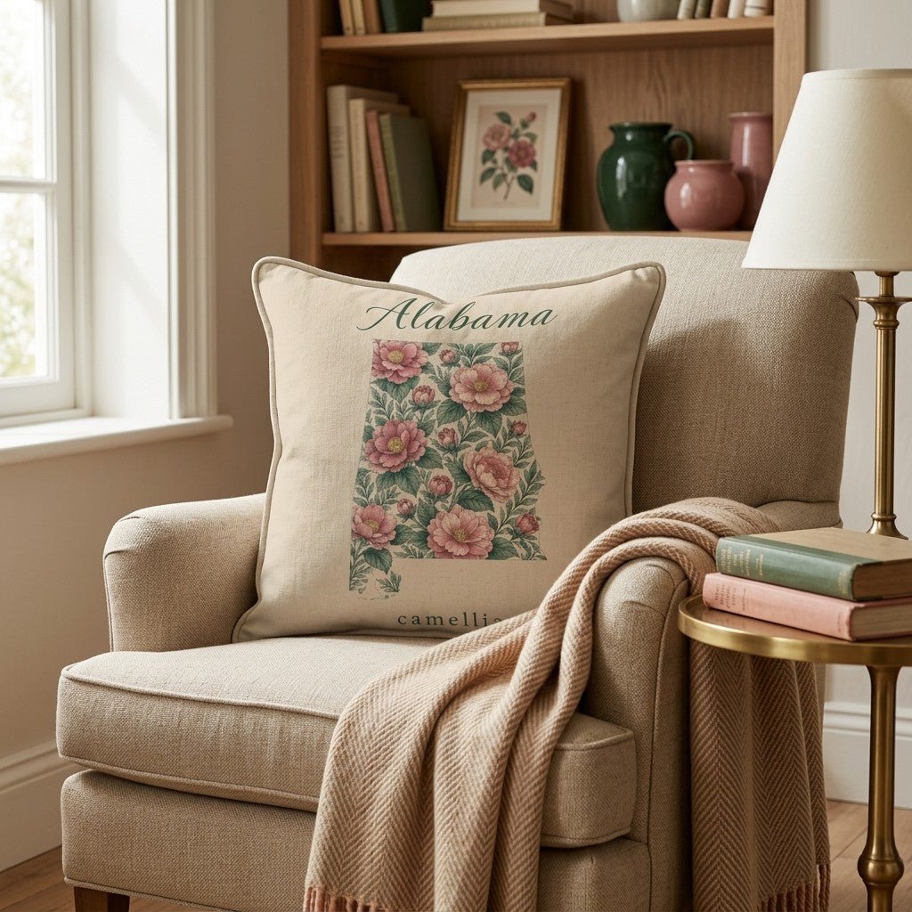 Alabama State Flower Throw Pillow - Hillcroft Home