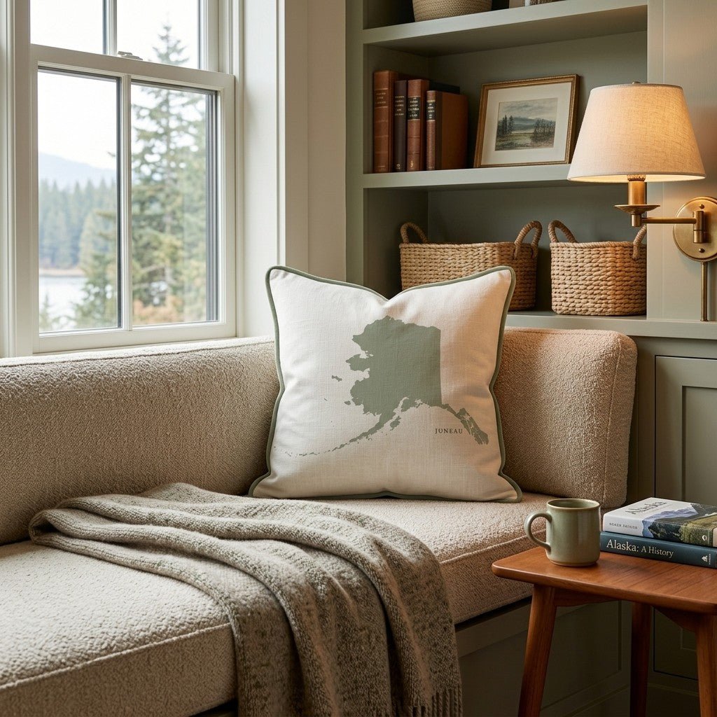 Alaska State Capital Throw Pillow - Hillcroft Home