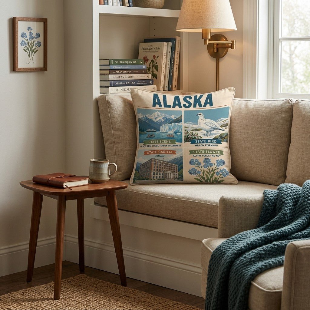 Alaska State Symbol Throw Pillow - Hillcroft Home