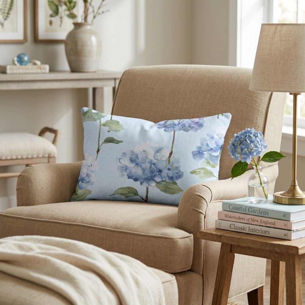 Alex Hydrangeas Throw Pillow - Hillcroft Home