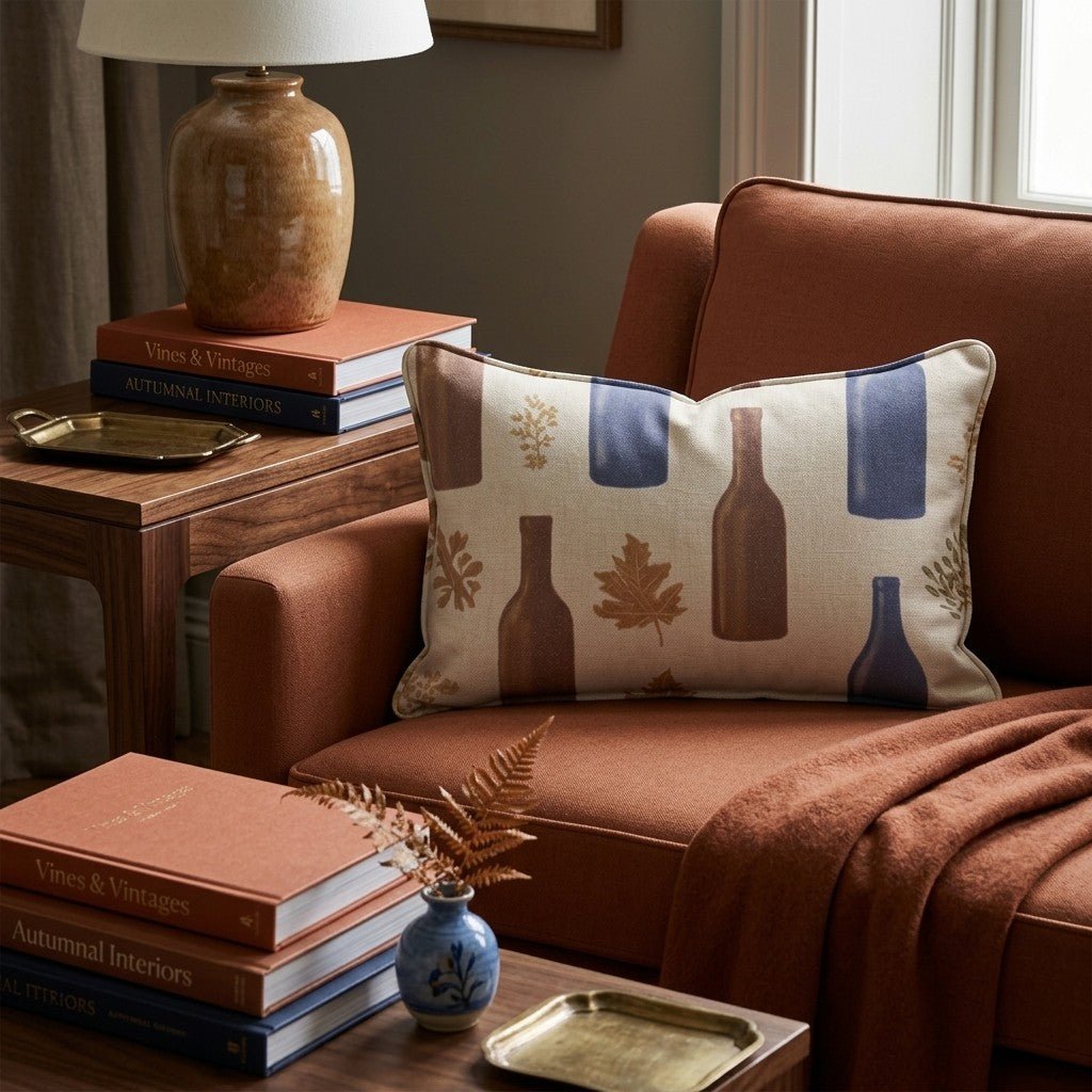 Amber Bottle Collection Throw Pillow - Hillcroft Home
