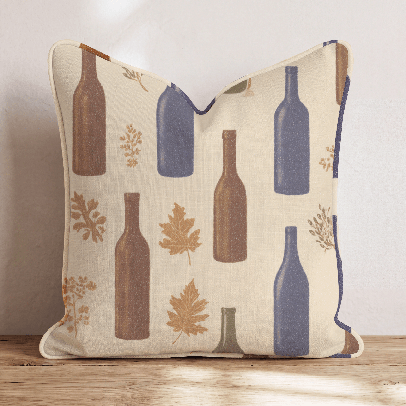Amber Bottle Collection Throw Pillow - Hillcroft Home