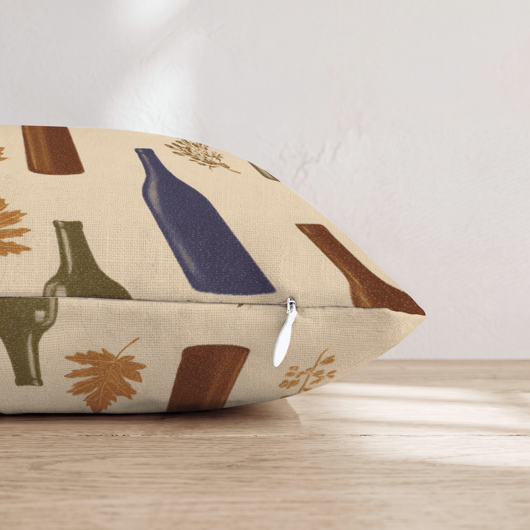 Amber Bottle Collection Throw Pillow - Hillcroft Home