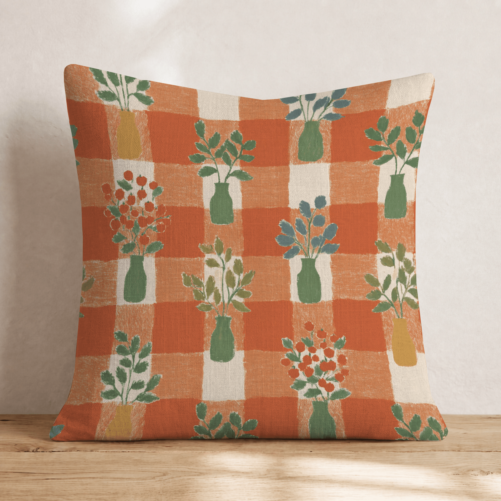 Amber Gingham Throw Pillow - Hillcroft Home