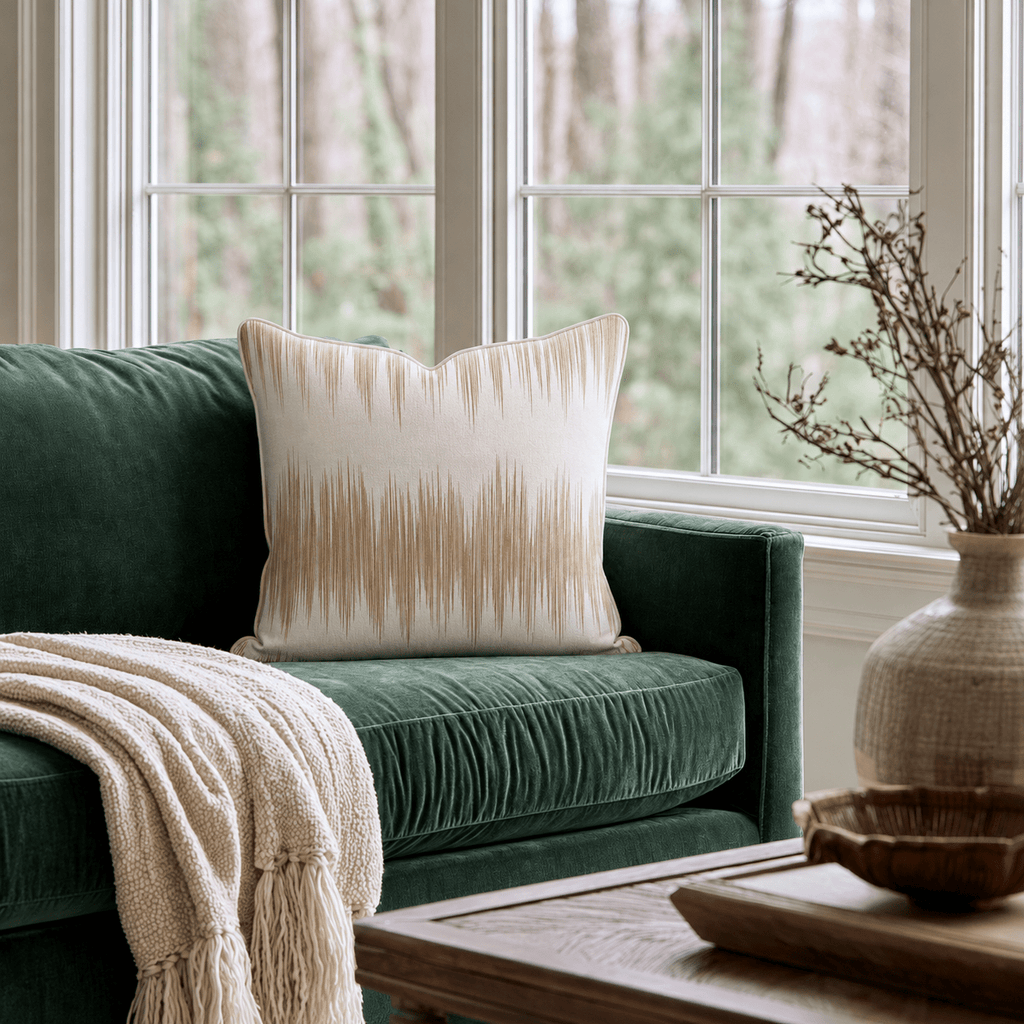 Amber Ikat Throw Pillow throw pillow - Hillcroft Home