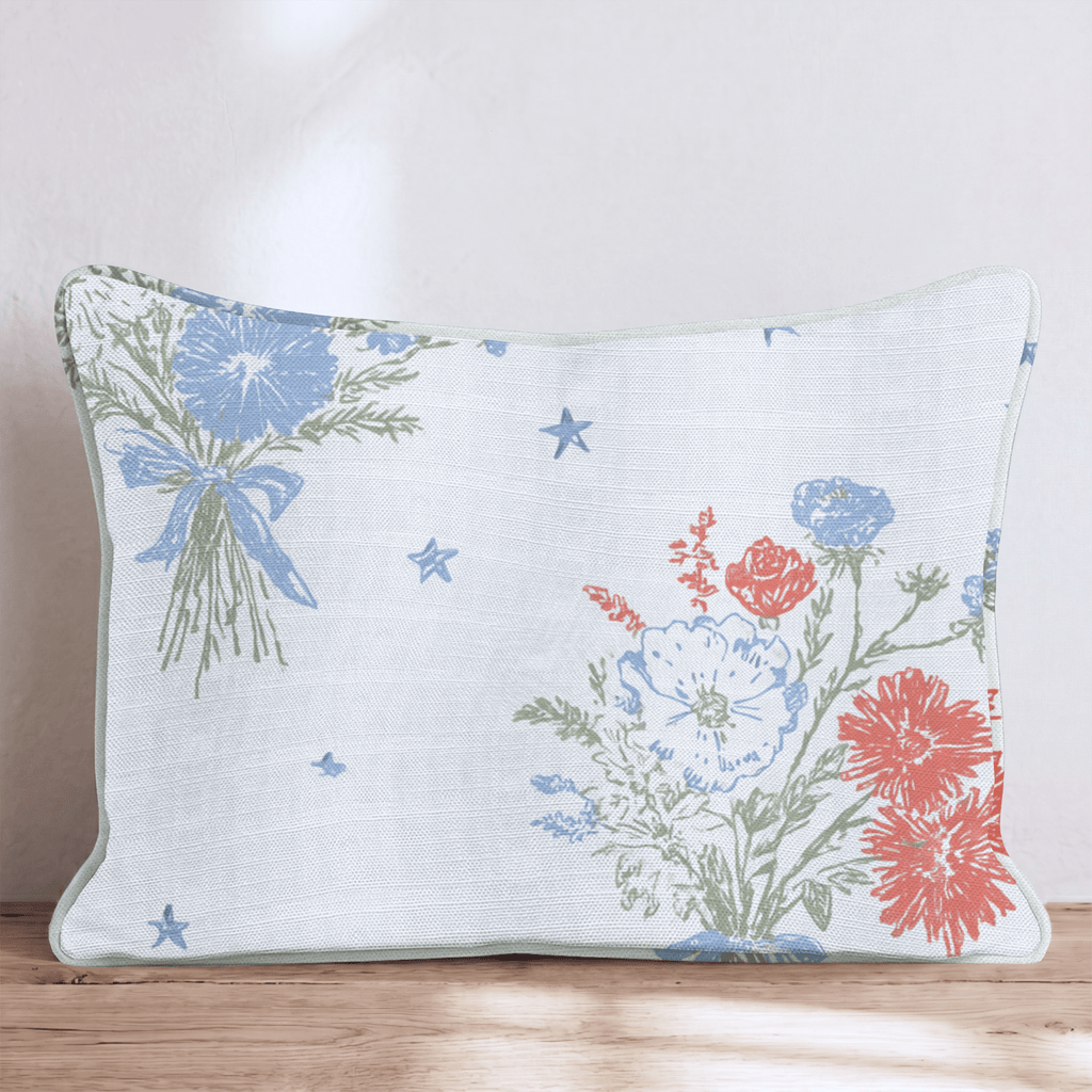 America Bouquet Throw Pillow - Hillcroft Home